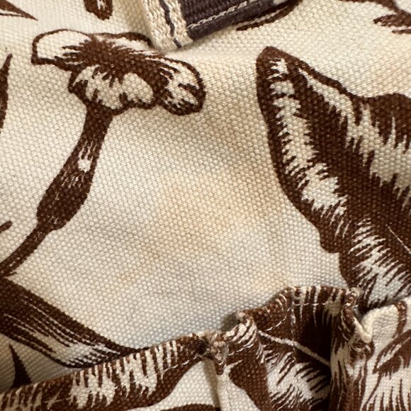 Roxy Tote Bag brown and white botanical floral pattern with blue logo - Picture 10 of 10